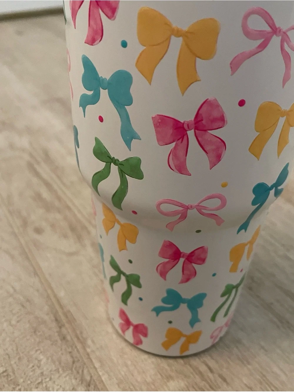 Bright Bows White & Pink 30oz. Metal Tumbler